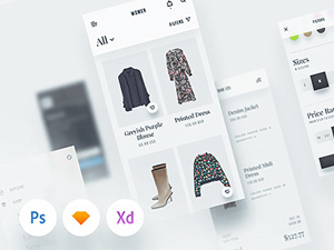 Marnie – Ecommerce Mobile App UI Kit – Adobe XD UI Kit Sample