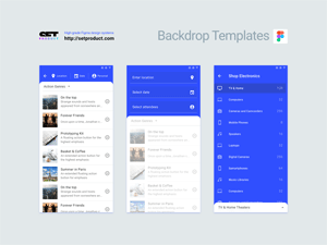 Material Backdrop UI Templates