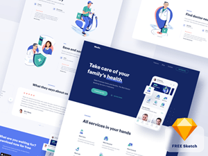 Medical Website Template for Sketch