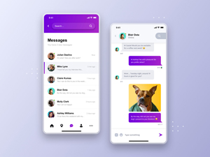 Messages & Chat Screens made in Sketch