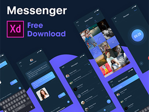 Messenger – Adobe XD Dark Theme