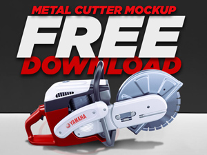 Metal Cutting Circular Saw Mockup – PSD Freebie