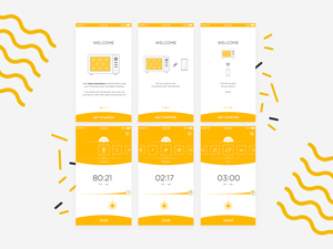Microwave Oven Mobile UI Concept PSD