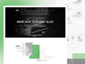 Minimal Agency Landing Page made in Sketch