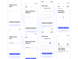 Minimalist Flight Booking App Design – Sketch Freebie