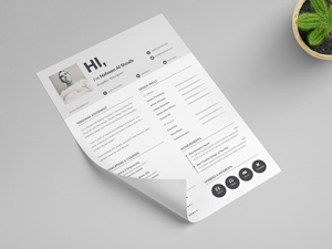 Minimalistic Resume/CV – PSD Freebie