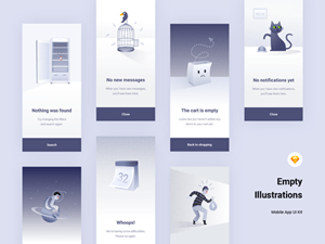 App Empty State Illustrations – Sketch Freebie