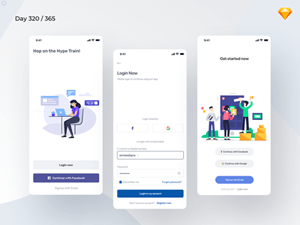 Mobile Login Screens for Sketch