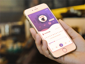 Mobile Music Player App: Free PSD