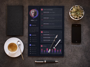 Modern Resume CV Template – PSD Freebie