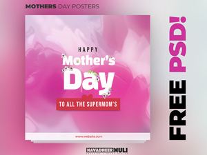 Mothers Day Poster Template PSD