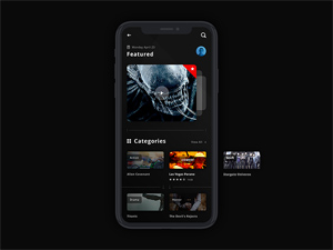 Movies App Dark UI Design PSD