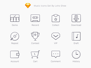 Music Icons Set by Loho Shee