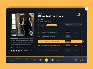 Music Player Web UI Design – PSD Freebie