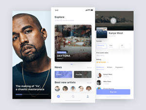 Music Streaming App Concept made in Sketch