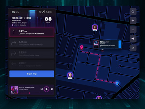 Neon GPS Navigation UI