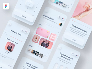 Neumorphic Skeuomorphic Figma UI Light Elements