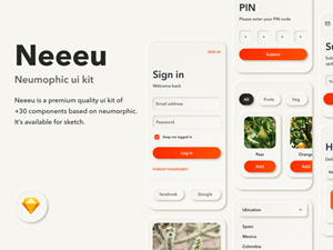 Neumorphic UI Kit for Sketch