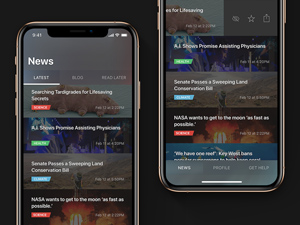 News Feed App Dark Design