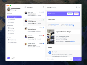 Nomad Rental Hotel Admin XD Template