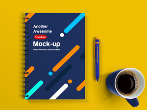 Notebook Mockup – PSD Freebie
