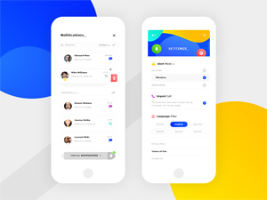 Notifications & Settings App: Free PSD
