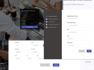 Oboarding Form Concept made in Sketch