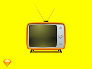 Old TV Set Illustration – Free Sketch