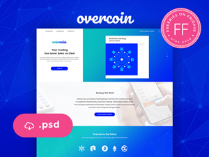 Overcoin Cryptocurrency Template – Free PSD
