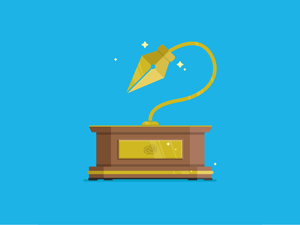 Pen Tool Trophy Illustration
