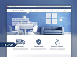 Perabotan Website Template : Free PSD