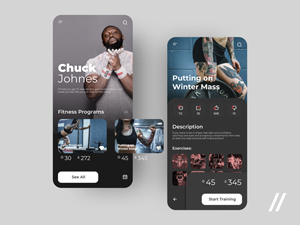 Personal Fitness Trainer App UI