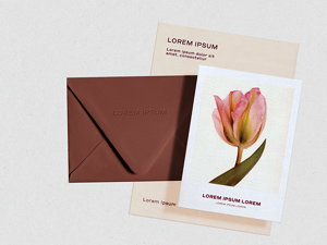Letter, Postcard & Envelope Mockup