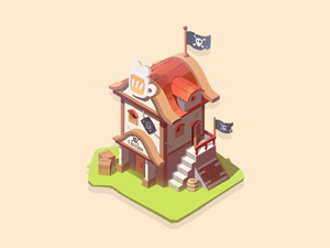 Piratavern Photoshop Illustration: Free PSD
