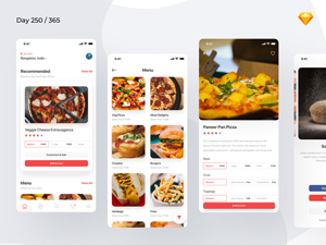 Pizza Delivery/Ordering App Concept – Sketch Freebie