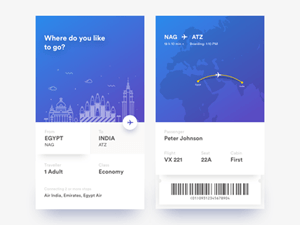 Plane eTicket Concept made in Sketch