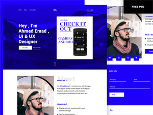 Portfolio One Page Template PSD