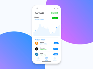 Portfolio Screen for Cryptocurrency App for Sketch