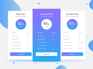 Pricing Table Concept for Sketch