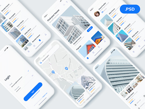 Property Rental Mobile App Design Kit – PSD Freebie