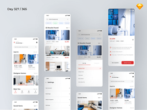 Real Estate App Concept made in Sketch