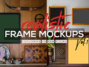 Realistic Frame Mockups Vol.1: Free PSD