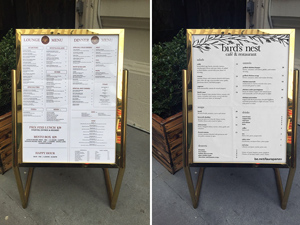 Realistic Standing Restaurant Menu Mockup: Free PSD