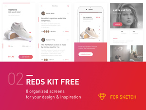 REDS UI Kit Sample – Free Sketch