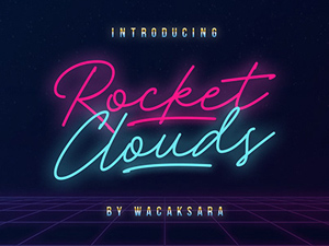 Rocket Clouds Font – Neon Typeface