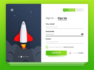 Rocket Form Sign Up – Free PSD