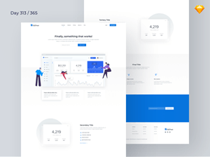 SaaS Product Landing Page – Sketch Freebie