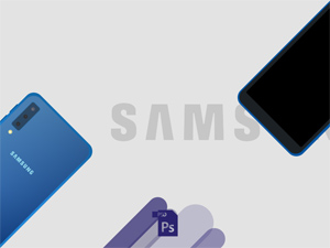 Samsung Galaxy A7 2018 Flat Mockup by Vugar Ramazanov