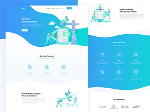 Services Landing Website Template – PSD Freebie