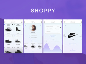 Shoppy Ecommerce Mobile App UI/UX PSD